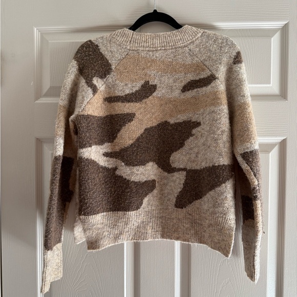 Anthropologie Small Tan Camo Sweater - Picture 2 of 6